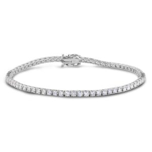 2.56 Carat TW Diamond Classic Tennis Bracelet in 14K White Gold