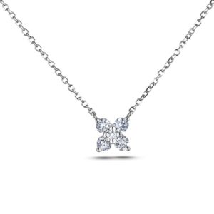 0.24 Carat TW Diamond Flower Pendent in White Gold