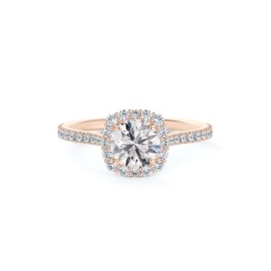 De Beers Forevermark Diamond Center of My Universe™ Cushion Halo Engagement Ring in 18K Rose Gold