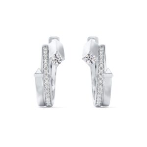 De Beers Forevermark Diamond Avaanti™ Wrap Pave Hoop Earrings in 18K White Gold