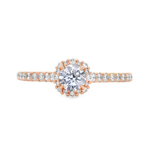 De Beers Forevermark Center Of My Universe™ Round Diamond with Cushion Halo Engagement Ring in 18K Rose Gold
