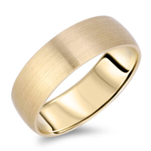 His & Her’s 7mm Brushed Finish Wedding Band Ring In Yellow Gold