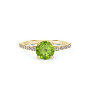 Peridot and De Beers Forevermark Diamond Ring in 14K Yellow Gold
