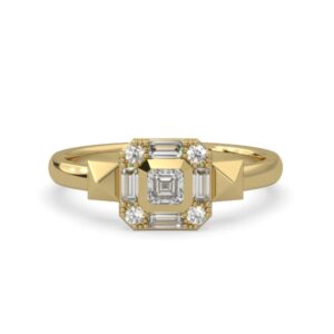 Lands Collection Canadian Diamond Earth Ring | Peak in Yellow Gold