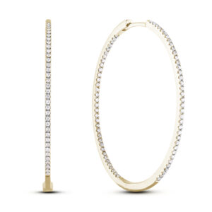Inside Out Canadian Diamond Hoops Earrings in Yellow Gold