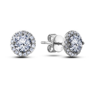 De Beers Forevermark Diamond Halo Stud Earrings in 18K White Gold | 0.46 Carat TW