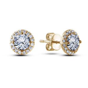 De Beers Forevermark Diamond Halo Stud Earrings in 18K Yellow Gold | 0.46 Carat TW