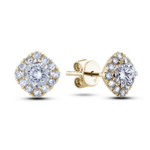 De Beers Forevermark Diamond Timeless Halo Stud Earrings in 18K Yellow Gold | 0.42 Carat TW