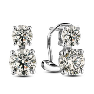 Round Brilliant Cut Canadian Diamond Hoop Earrings in 14K White Gold