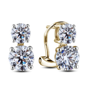 Canadian Polar Bear and De Beers Forevermark Diamond Earrings in 18K Yellow Gold