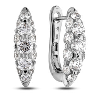 De Beers Forevermark Diamond Prism Collection Hoop Earrings in 18K White Gold