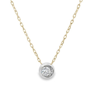 De Beers Forevermark Diamond Bezel Necklace in 18K White and Yellow Gold