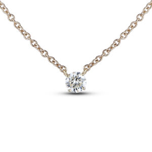 Canadian Diamond Solitaire Necklace in 14K Yellow Gold