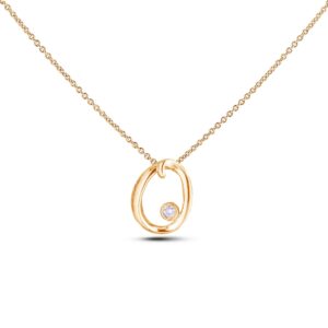 Canadian Diamond Letter O Pendant in Yellow Gold