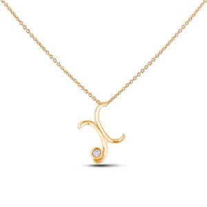 Canadian Diamond Letter X Pendant in Yellow Gold
