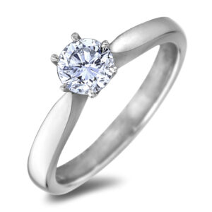 Polar Bear Diamond Solitaire Engagement Ring in Platinum