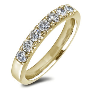 De Beers Forevermark 7 Stone Diamond Anniversary Ring in 18K Yellow Gold