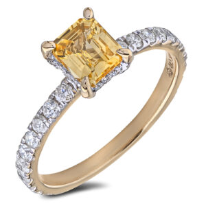 Yellow Sapphire & Canadian Diamond Ring in Yellow Gold