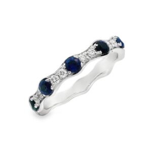 Canadian Diamond and Sapphire Eternity Ring in White Gold