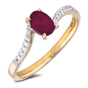 Canadian Diamond and Ruby Ring in Yellow Gold
