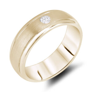 His & Her’s 6.5mm Solitaire Diamond Wedding Band In Yellow Gold