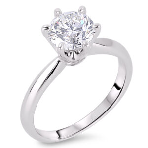 De Beers IOD Certified Diamond Solitaire Engagement Ring In 18K White Gold | 2.20 Carat