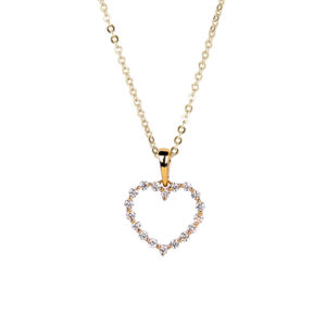 Canadian Diamond Dainty Heart Pendant in Yellow Gold