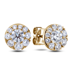 De Beers Forevermark Classic Diamond Halo Stud Earrings in 18K Yellow Gold