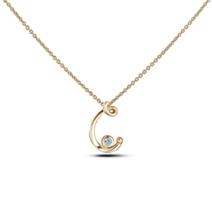 Canadian Diamond Letter C Pendant in Yellow Gold